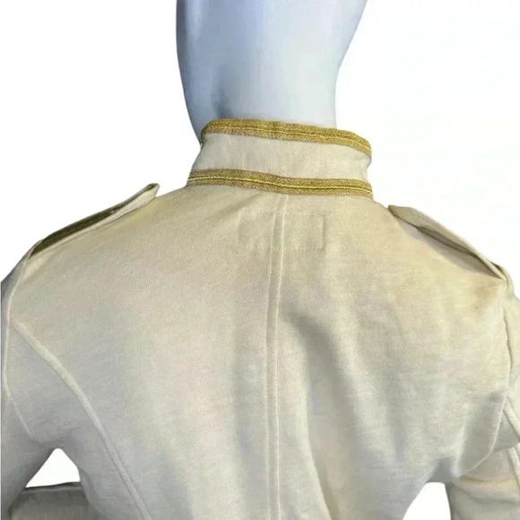 Denim & Supply Ralph Lauren Military Style Jacket cream With Gold Trim Pockets. - Picture 11 of 15
